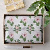 Papier Mousseline Fleurs Hibiscus Roses (Design 41 Série Rose) (Cadeau)