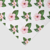 Papier Mousseline Fleurs Hibiscus Roses (Design 41 Série Rose) (Détail)
