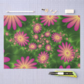 Papier Mousseline Fleurs Imaginaires roses Art Fractal Abstrait mode (Artisanat)