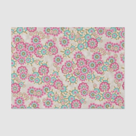 Papier Mousseline Fleurs japonaises Abstraites uniques Motif d'art (Recto)
