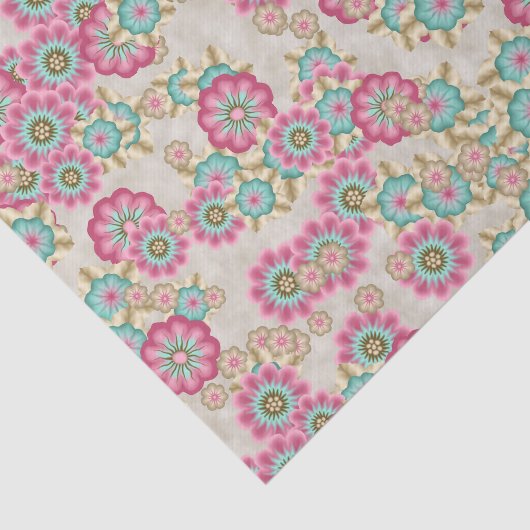 Papier Mousseline Fleurs japonaises Abstraites uniques Motif d'art (Détail)