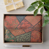 PAPIER MOUSSELINE FLEURS JAPONAISES ANCIENNES, FEUILLES, FLEURS GÉOM (Cadeau)