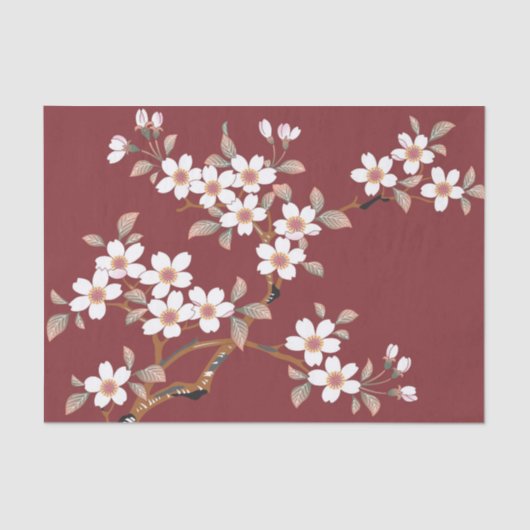 Papier Mousseline Fleurs japonaises de cerises (Recto)