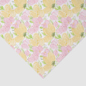 Papier Mousseline Fleurs Jaune Rose (Détail)