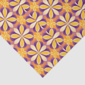 Papier Mousseline Fleurs Jaune Violet Orange (Détail)