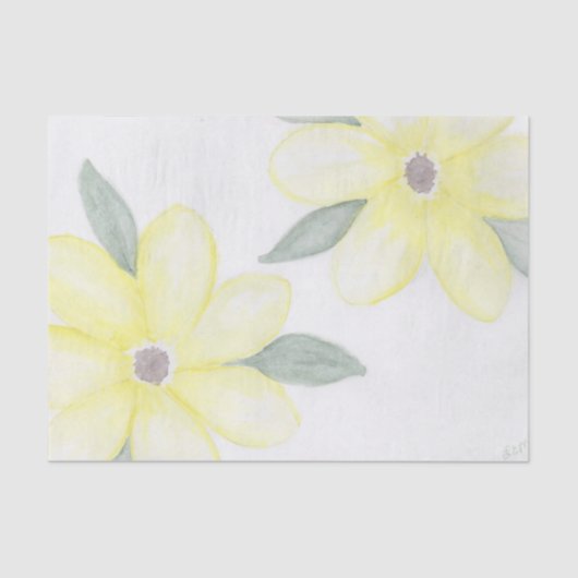Papier Mousseline Fleurs jaunes (Recto)