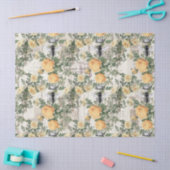 Papier Mousseline Fleurs jaunes et découpage d'abeilles royales (Artisanat)