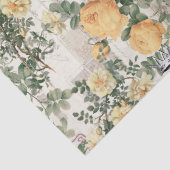 Papier Mousseline Fleurs jaunes et découpage d'abeilles royales (Détail)