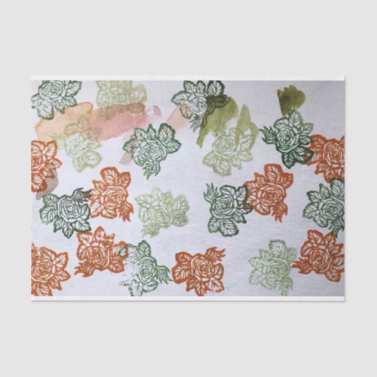 Papier Mousseline Fleurs les années 70 rétro (Recto)