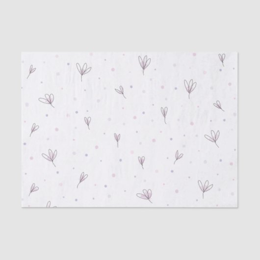 Papier Mousseline Fleurs Lilac (Recto)