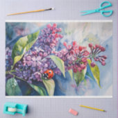 Papier Mousseline Fleurs Lilac Violet Vibrant Déroupage Ladybug (Artisanat)