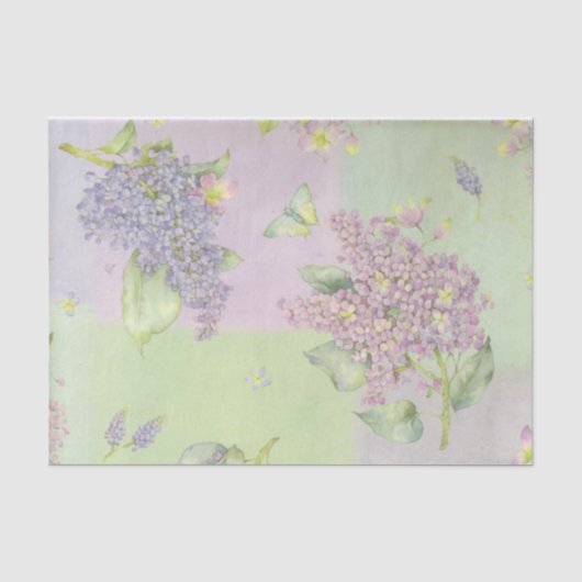 Papier Mousseline Fleurs Lilacs (Recto)