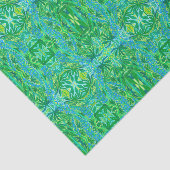 Papier Mousseline Fleurs Lupine Motif Bohème Arabesque Vert Ti (Détail)