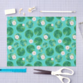 Papier Mousseline Fleurs Lys d'Eau Blanche & Motif Lily Pad (Artisanat)