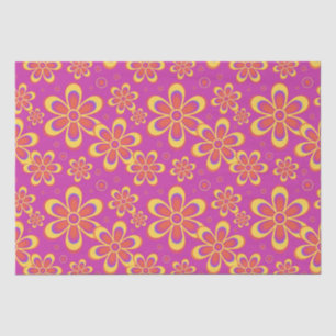 Papier Mousseline Fleurs Magenta violet Motif sans joint