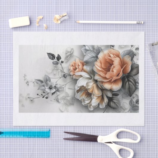 Papier Mousseline Fleurs magnifiques9 (Artisanat)