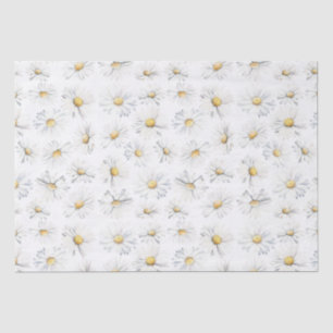 Papier Mousseline Fleurs marguerites blanches Motif botanique