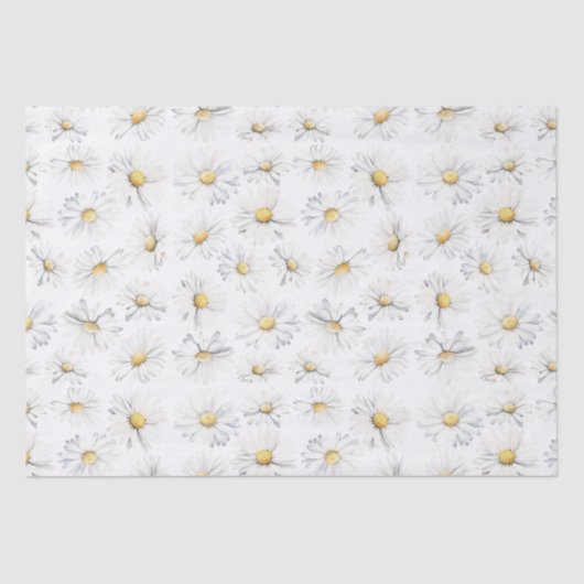 Papier Mousseline Fleurs marguerites blanches Motif botanique (Recto)
