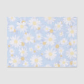 Papier Mousseline Fleurs marguerites Bleues Classiques (Recto)