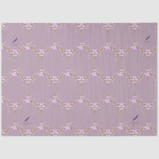 Papier Mousseline Fleurs mauve Mel Mae Schmidt Stationery (Recto)
