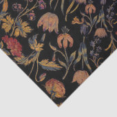 Papier Mousseline Fleurs médiévales en noir (Détail)