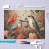 Papier Mousseline Fleurs mignonnes Amateurs d'oiseaux Tissu Papier (Artisanat)