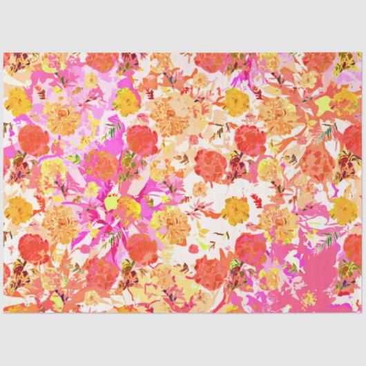 Papier Mousseline Fleurs mignonnes motif (Recto)