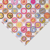 Papier Mousseline fleurs mignonnes, oiseaux, motif de coeurs (Détail)