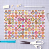 Papier Mousseline fleurs mignonnes, oiseaux, motif de coeurs (Artisanat)