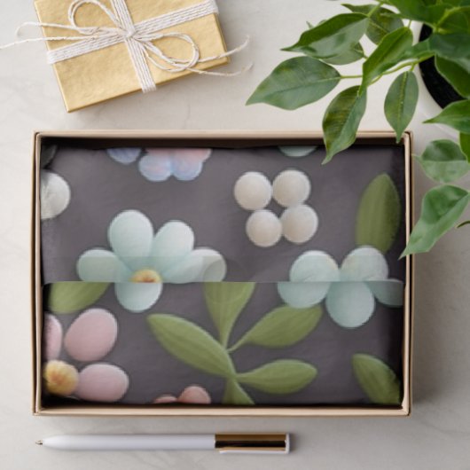 Papier Mousseline Fleurs minuscules (Cadeau)