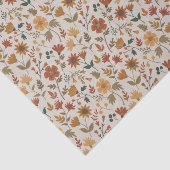 Papier Mousseline Fleurs modernes Feuille rouille or Fleur botanique (Détail)