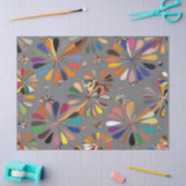 Papier Mousseline Fleurs multicolores mignonnes (Artisanat)