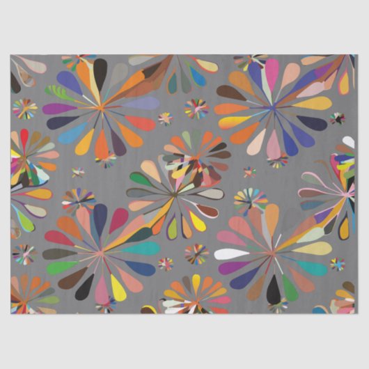 Papier Mousseline Fleurs multicolores mignonnes (Recto)