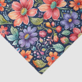 Papier Mousseline Fleurs multicolores modernes (Détail)