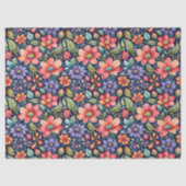 Papier Mousseline Fleurs multicolores modernes (Recto)