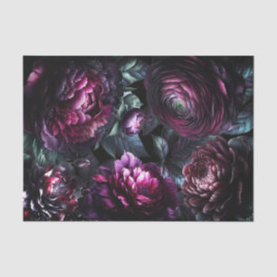 Papier Mousseline Fleurs noires audacieuses et lunaires Mariage flor