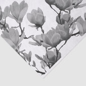Papier Mousseline Fleurs noires et blanches du sud de magnolia (Détail)