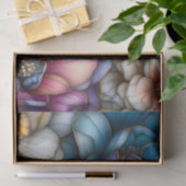 Papier Mousseline Fleurs Opulentes avec des Contours Dorés Brillants (Cadeau)