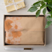 Papier Mousseline Fleurs orange (Cadeau)