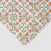 Papier Mousseline Fleurs orange, Motif Floral, Verdure, Boho (Détail)