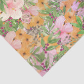 Papier Mousseline Fleurs orange rose (Détail)