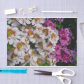 Papier Mousseline Fleurs papillon rose blanc et violet (Artisanat)