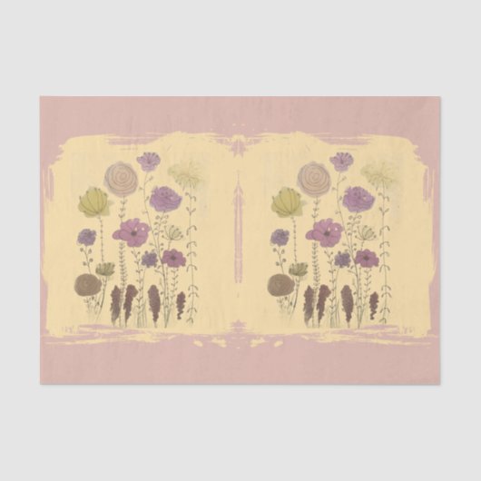 Papier Mousseline Fleurs pastel (Recto)