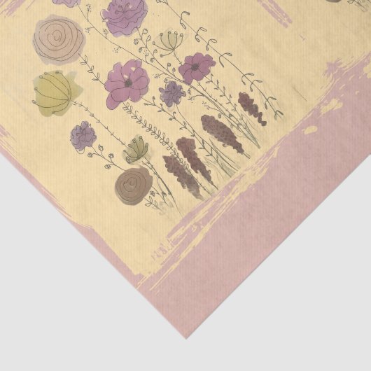 Papier Mousseline Fleurs pastel (Détail)