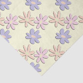 Papier Mousseline Fleurs pastel crème (Détail)