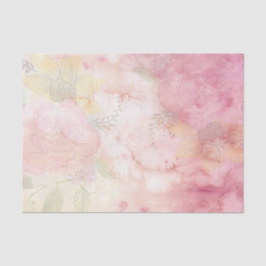 Papier Mousseline Fleurs Pastel Ethereal (Recto)