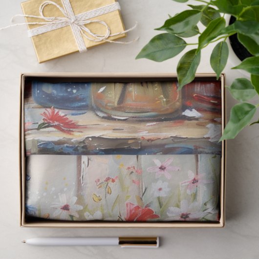 Papier Mousseline Fleurs patriotiques (Cadeau)