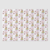 Papier Mousseline Fleurs pointillées et papillons Aquarelle Annivers (Recto)