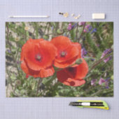 PAPIER MOUSSELINE FLEURS POPPY (Artisanat)