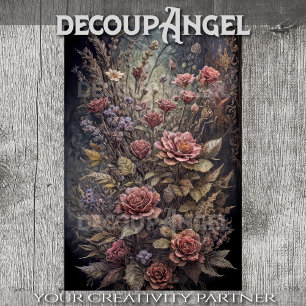 Papier Mousseline Fleurs pour anges gothiques #2 - Découpage -
